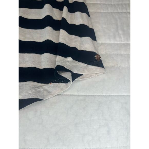 Matilda Jane Girls Dress Size 10 Black White Stripe Floral Sleeve - Picture 4 of 8